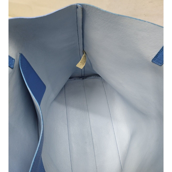 Kate Spade Blue Pebbled Leather Bow Double Handle Large Tote - Picture 14 of 16